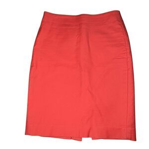 J. Crew Womens Sz 2 Coral No. 2 Pencil Skirt Stretch Cotton Essentials Office